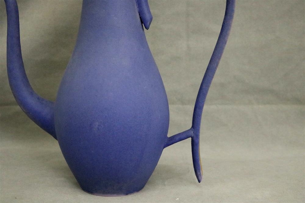 Masuo Ojima | PURPLE GLARED BALUSTER FORM TEAPOT WITH COVER | MutualArt