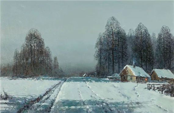 PEJZAŻ ZIMOWY by Wiktor Korecki