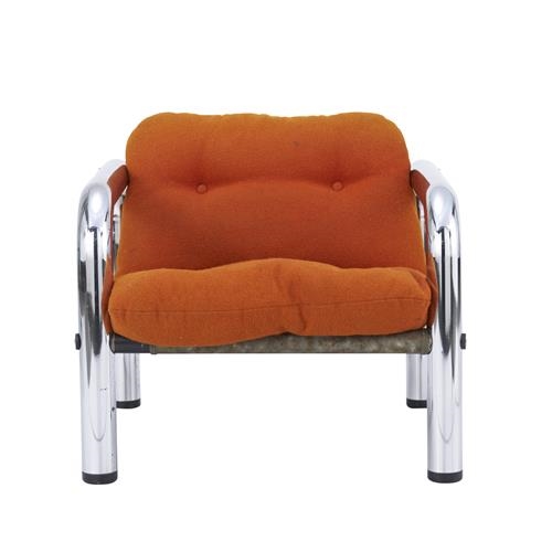 Artwork by Byron Botker, BYRON BOTKER MODEL, Made of chrome plated steel with orange wool