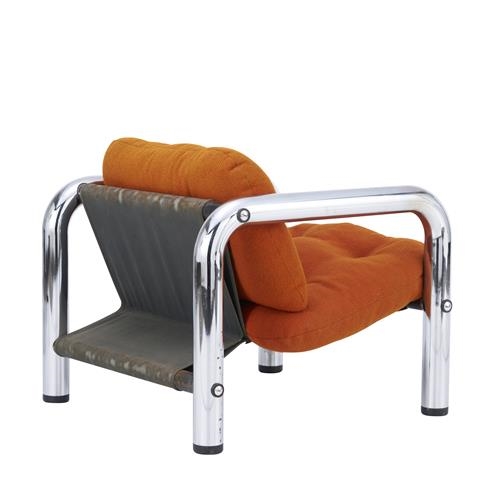 Artwork by Byron Botker, BYRON BOTKER MODEL, Made of chrome plated steel with orange wool