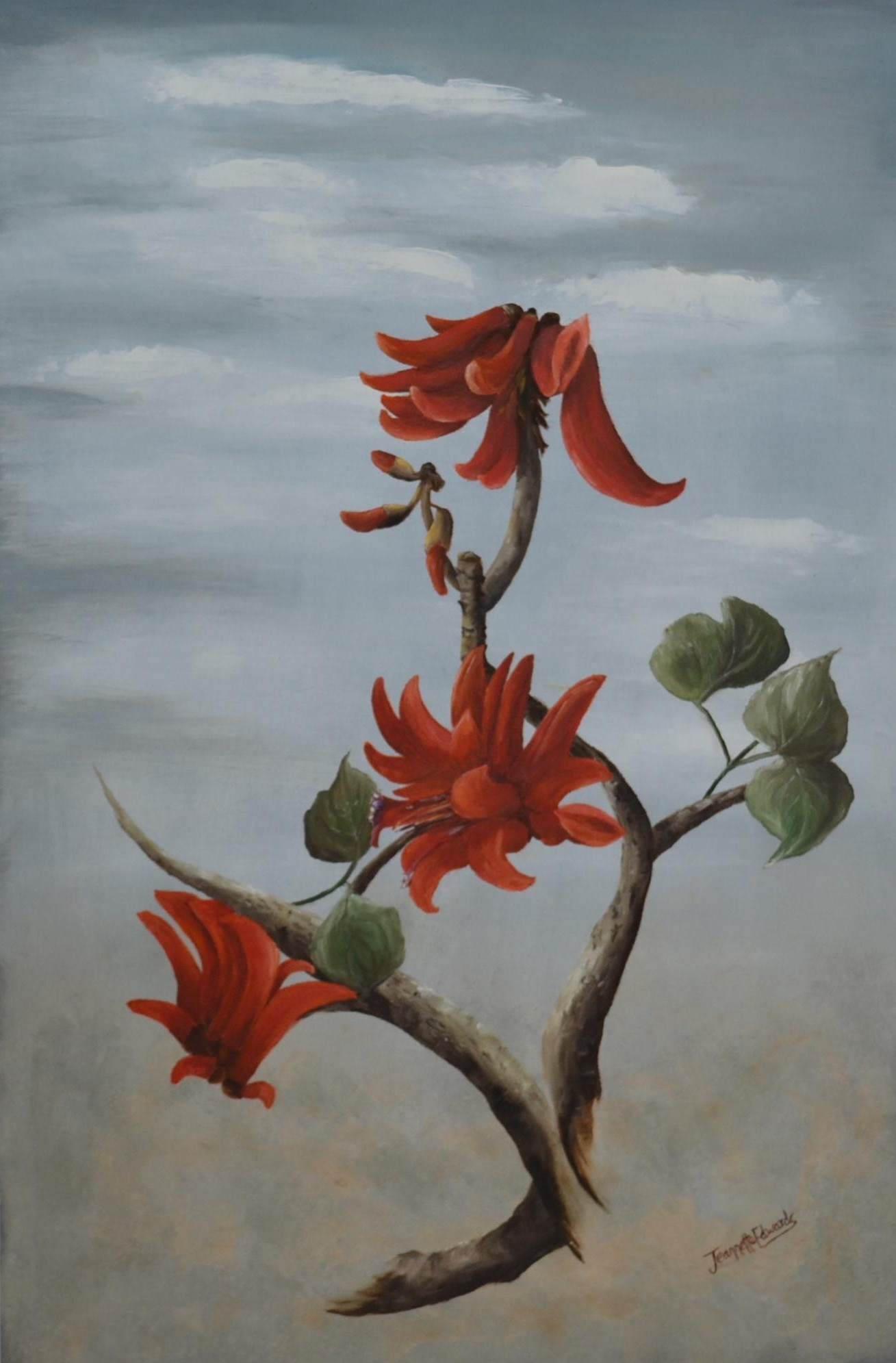 Artwork by Jeannette Edwards, EDWARDS, Jeannette, OIL ON CANVAS,, "Coral Tree, Made of OIL ON CANVAS