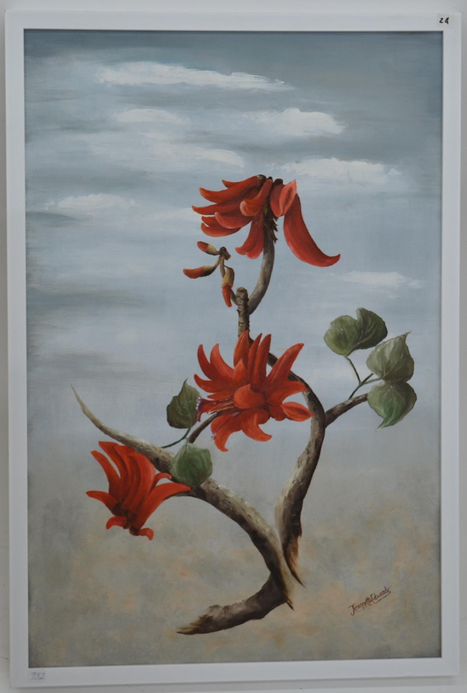 Artwork by Jeannette Edwards, EDWARDS, Jeannette, OIL ON CANVAS,, "Coral Tree, Made of OIL ON CANVAS