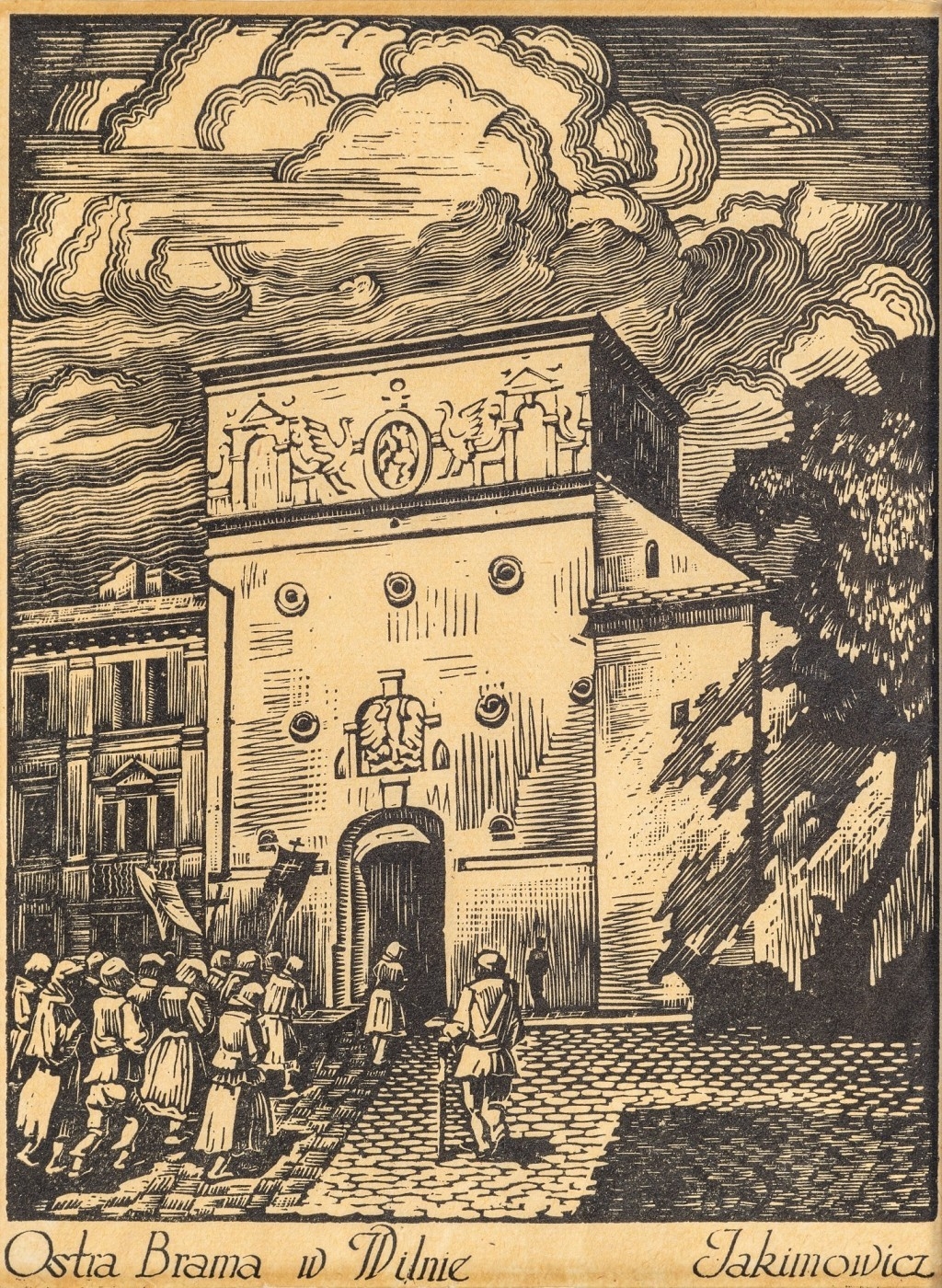 Artwork by Roman jakimowicz, Ostra Brama w Wilnie, Made of Akwaforta