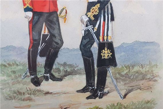 Richard Simkin | Original Richard Simkin Watercolour of Two British ...