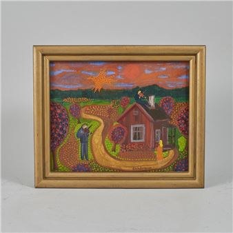 Sweden. &quot;De två spelmännen&quot;. Signed - Kejsar Calle Sunesson