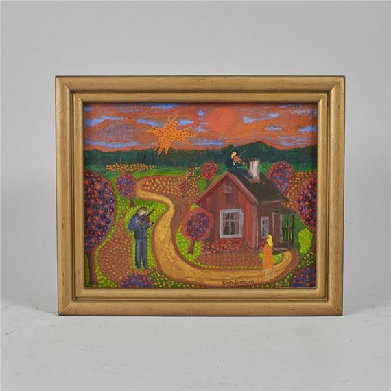 Sweden. "De två spelmännen". Signed - Kejsar Calle Sunesson