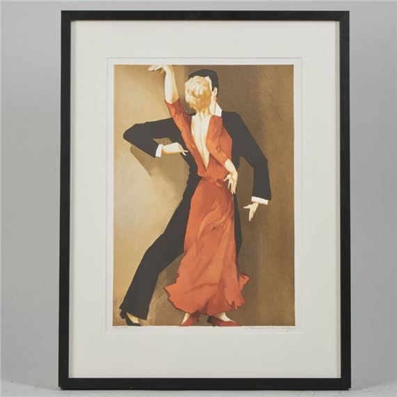 dancing couple. Signed. Numrerad 172/290. Image dimensions: 39x27 - Olga Seminova
