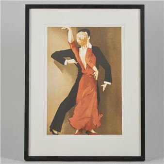 dancing couple. Signed. Numrerad 172/290. Image dimensions: 39x27 - Olga Seminova