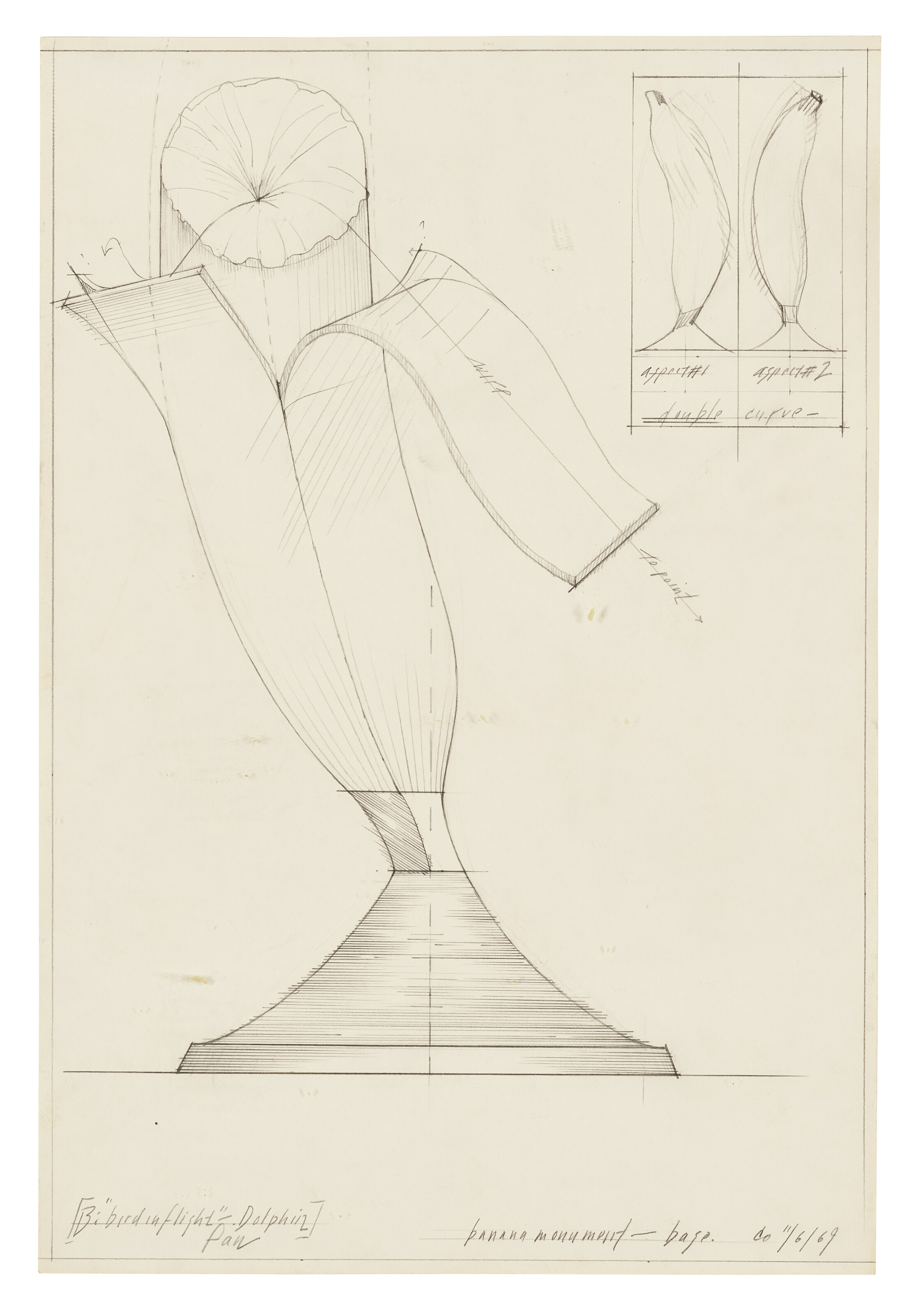 Claes Oldenburg | Study for a Moving Sculpture in the Form of a Peeling ...