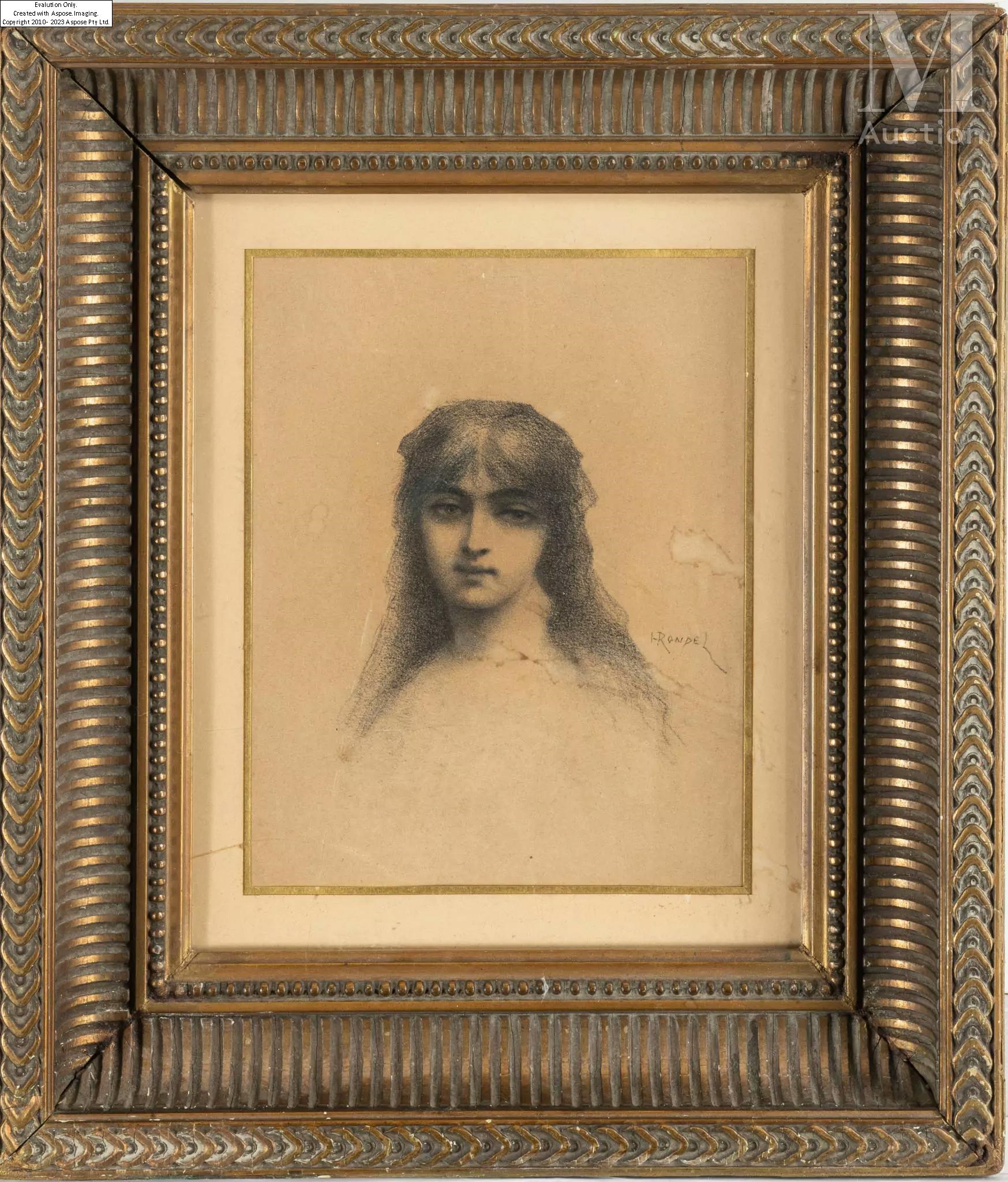 Henri Rondel | Portrait de jeune femme | MutualArt