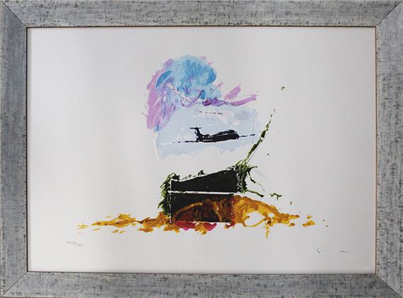 Paesaggio anemico con aereo by Mario Schifano