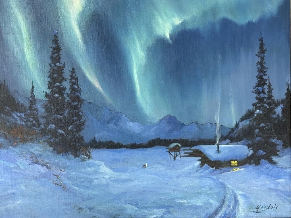 Ellen Henne Goodale | Ellen Henne Goodale Oil on Canvas Winter Scene ...
