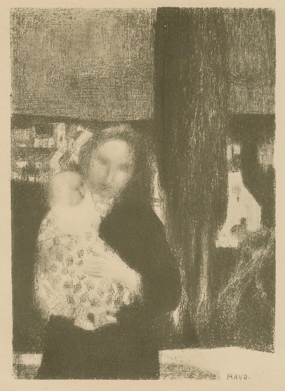 Artwork by Maurice Denis, Maurice DENIS: "Maternite au Cypres, Made of Lithograph printed in bistre on smooth wove paper