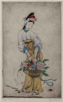 Elyse Ashe LORD: "Chinese (Girl with Basket of Flowers - Elise Ashe Lord