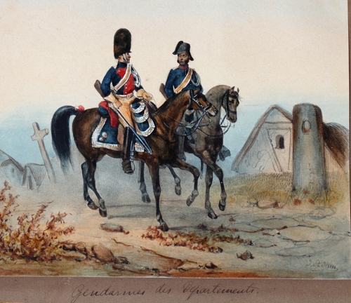 Artwork by J. Adam, Gendarmes des Départements, Made of lithographs