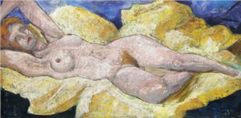 Liegender weiblicher Akt - Erich Buschle