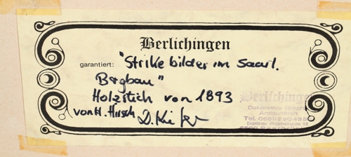 Artwork by Hermann Hirsch, Strikebilder aus dem Saargebiet, Made of wood engraving