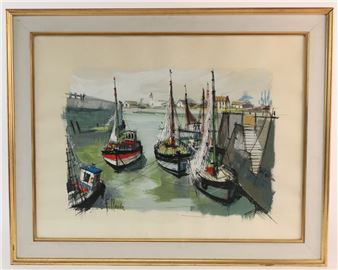 Bateaux au port - F. Claude