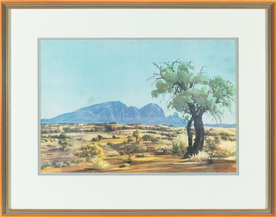 Mt Sonder Macdonnell Ranges N.T. by Albert Namatjira, 1945