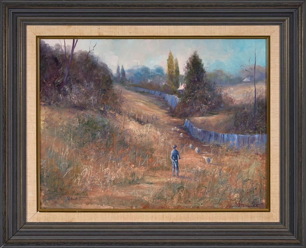 Artwork by Derek Watt, End of the Day, Made of oil on canvas board