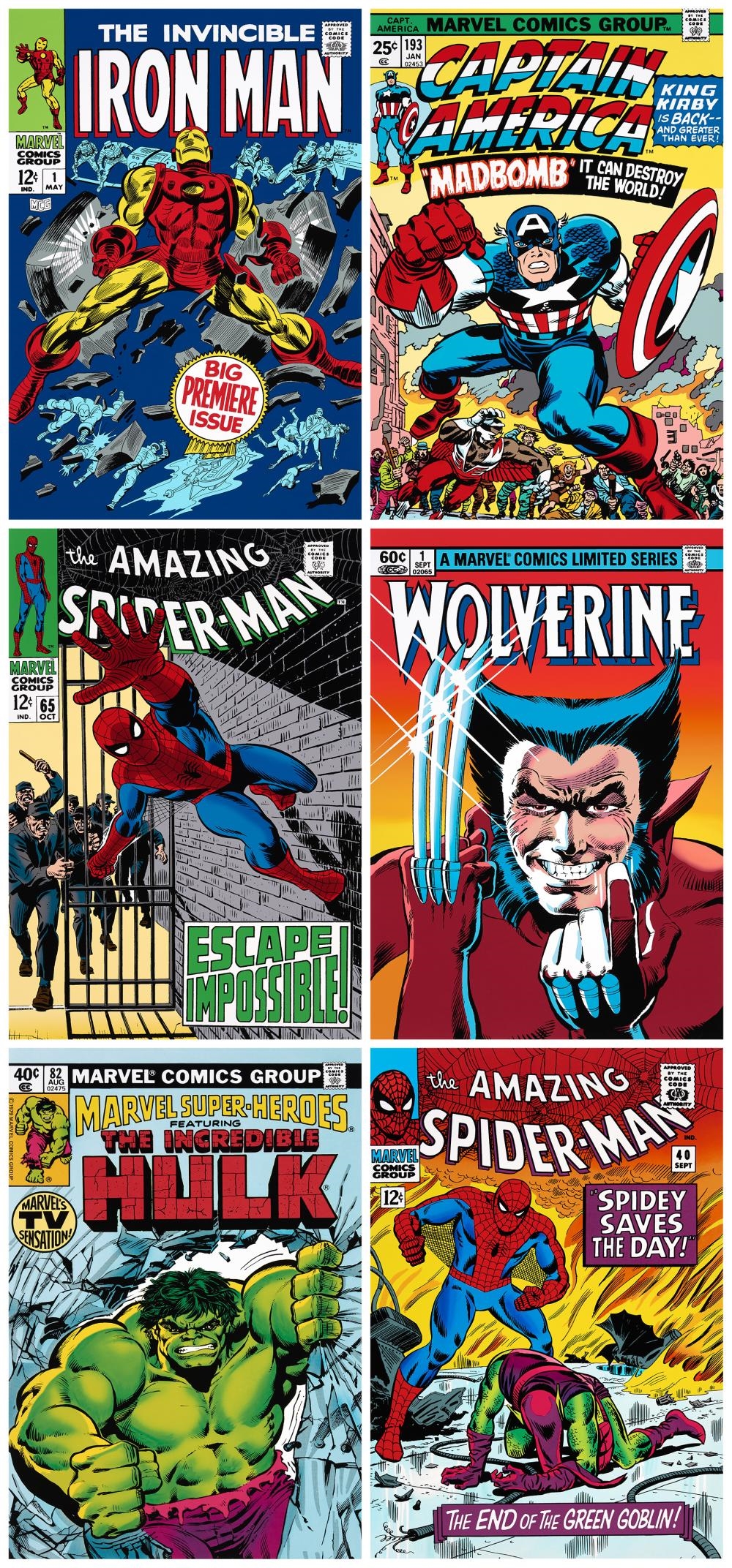 Stan Lee | PORTFOLIO OF 6 ICONIC MARVEL COMICS COVERS (2016) | MutualArt