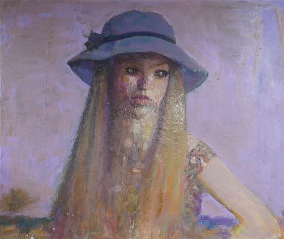 Study of a girl wearing a hat by Alexander Koolman