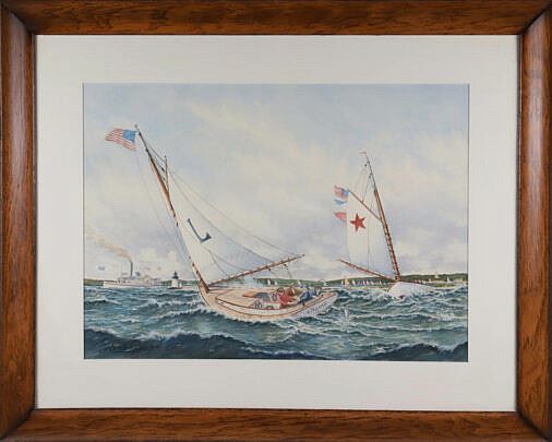 The Lillian and Dauntless Sailing Around Brant Point - John Hutchinson
