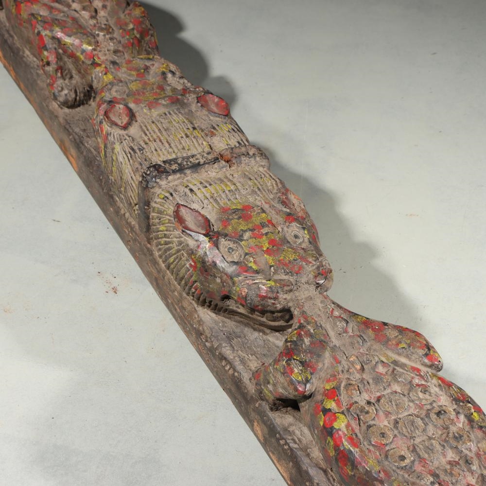 African School | African tribal polychrome carved wood zoomorphic totem ...