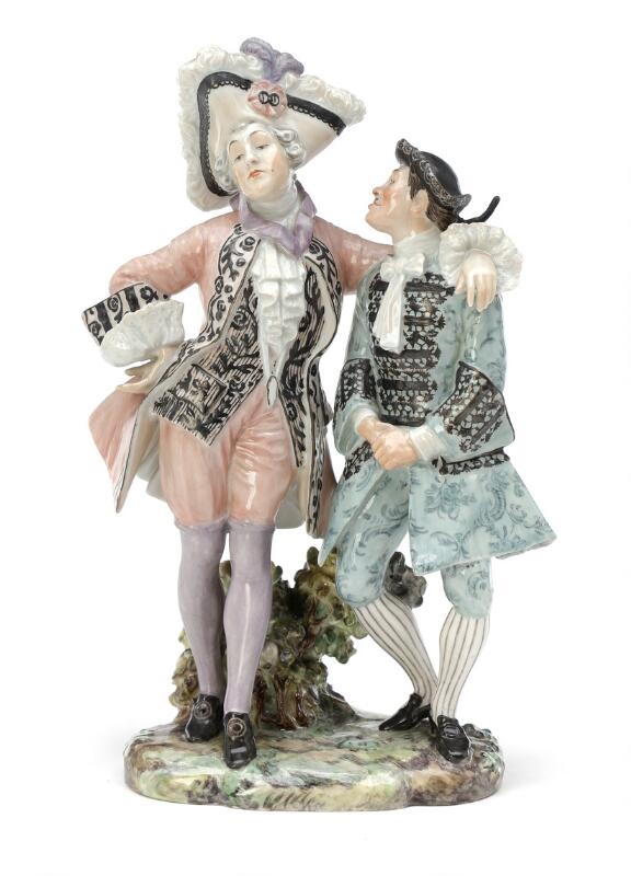 Axel Locher | Two men dressed in Rococo costumes, porcelain figure ...