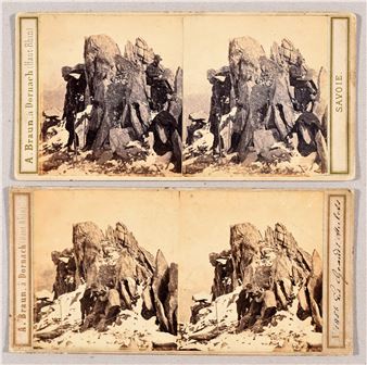 Climbs, animated scenes: &quot;Rescue of the guide Jean-Michel, who fell into a crevasse of the Grindelwad glacier, September 16, 1863&quot; - Jean Adolphe Braun