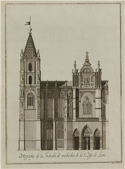 MANUEL NAVARRO (ca. 1790-ca. 1850) &quot;Orthography of the Facade at noon of the S. Ygta de Leon&quot; - Manuel Navarro