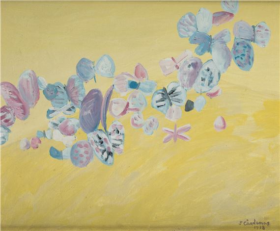 JUAN IGNACIO CARDENAS ''CHINOR" Madrid (1928 / 1993) "Composition with butterflies", 1978 by Juan Ignacio Cardenas, 1928