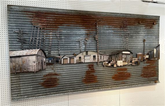 Wall Size PAUL KJELLAND Folk Art Metal Mixed Media - Paul Kjelland