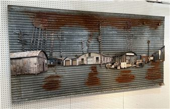 Wall Size PAUL KJELLAND Folk Art Metal Mixed Media - Paul Kjelland