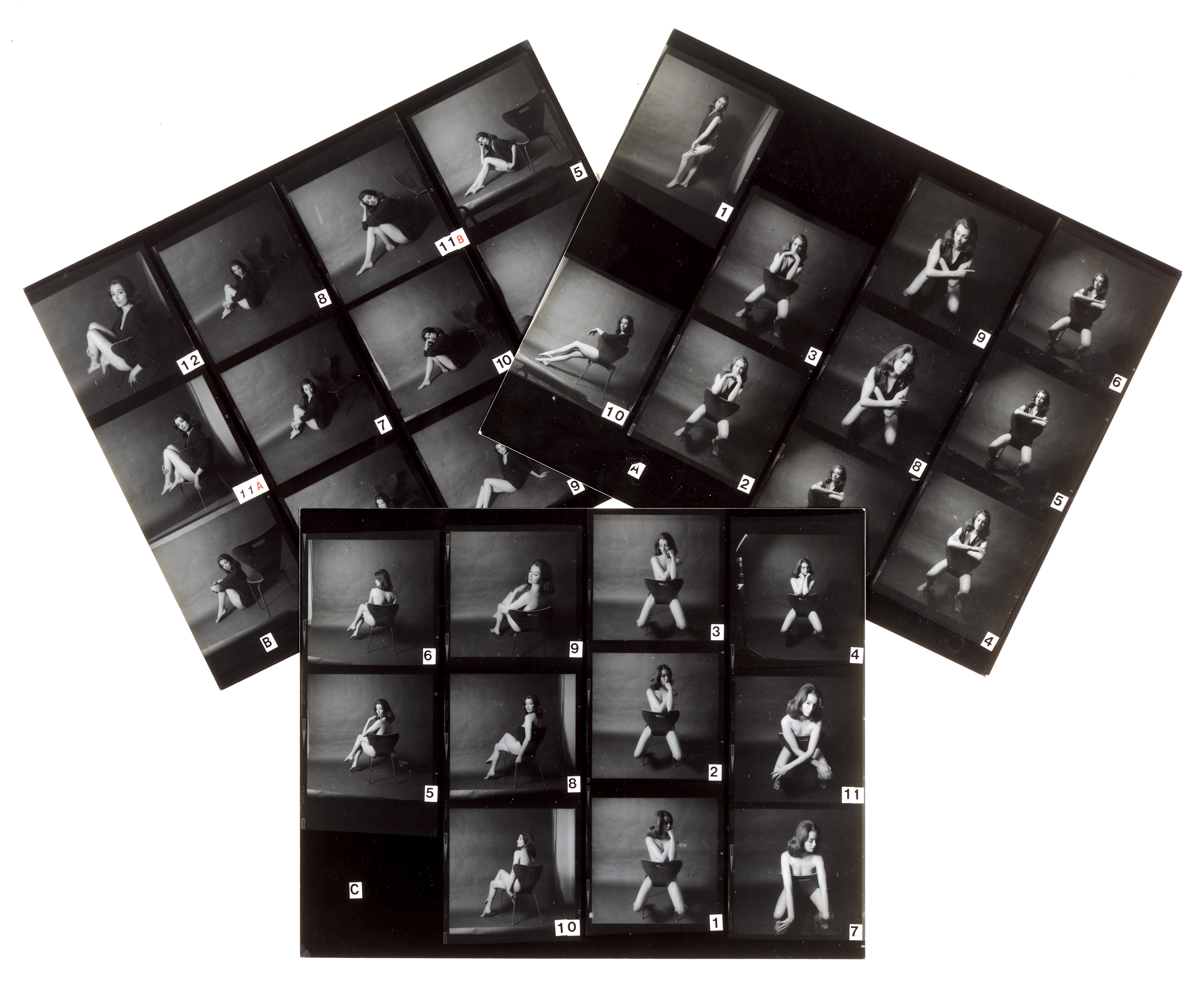 Artwork by Lewis Morley, Christine Keeler, Made of photographs, including contact prints, and gelatin silver prints