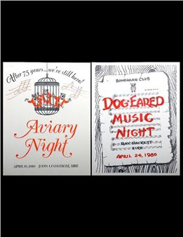 Bohemian Club Flyers (2), Aviary/Dog-Eared, 1980 - William Howard Knowles