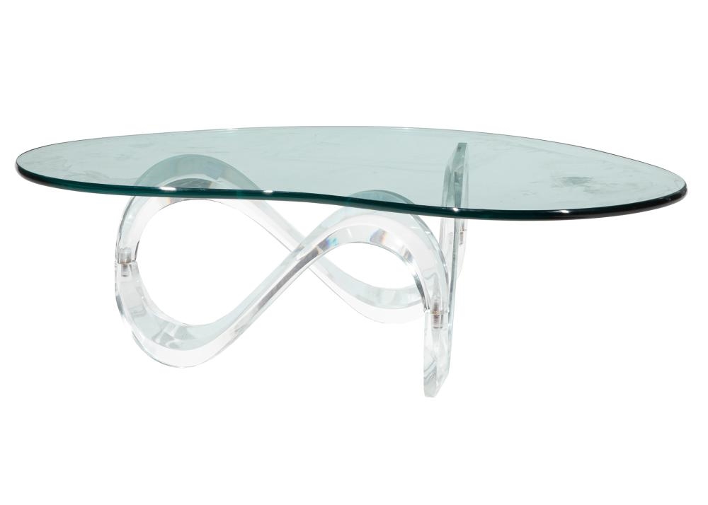 Wednesday | Modern Glass and Lucite Coffee Table | MutualArt