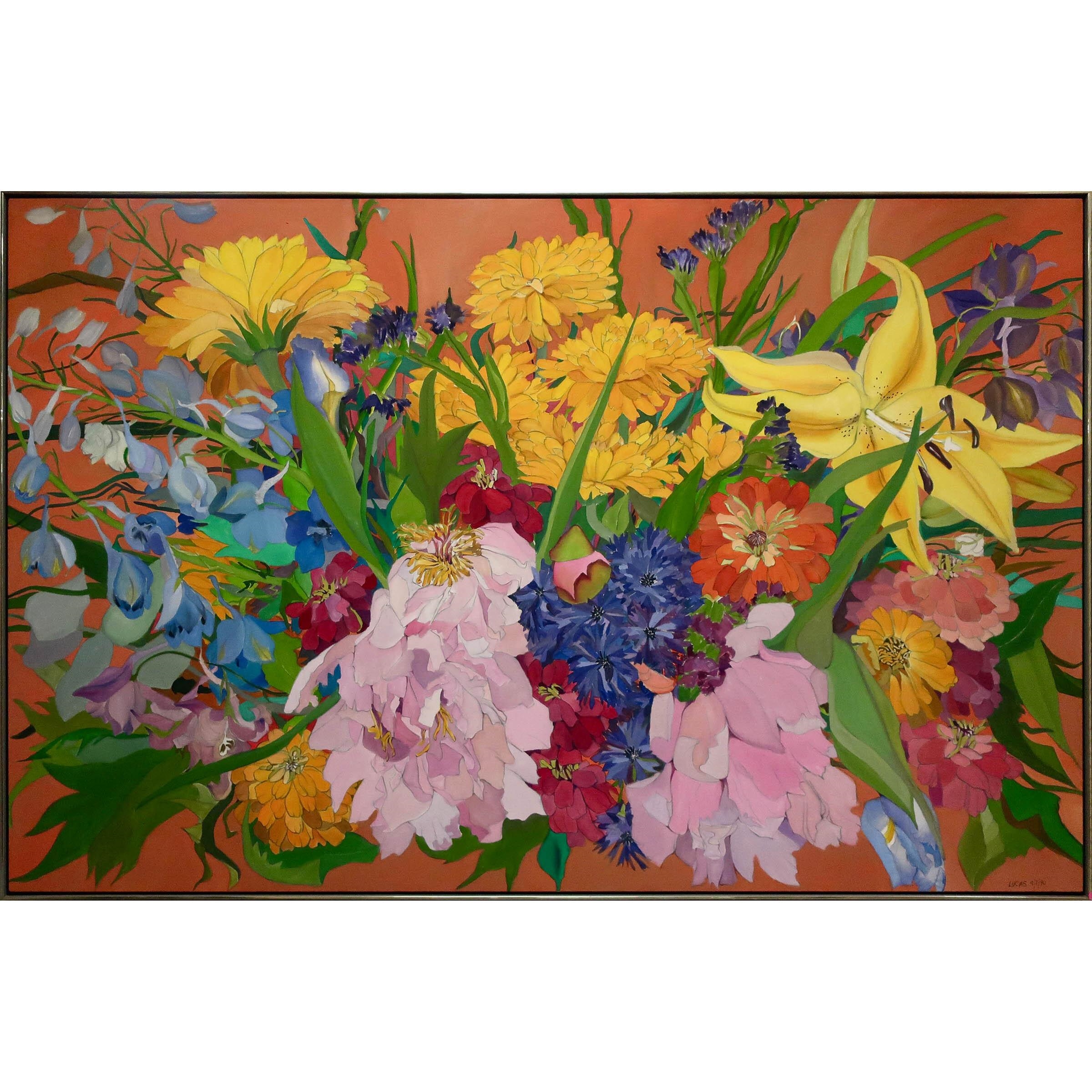 ヘレン・ルーカス Helen Lucas 花束 版画 エディション入り 額装 ヘレン・ルーカス Helen Lucas 花束 版画 エディション入り 額装 Helen