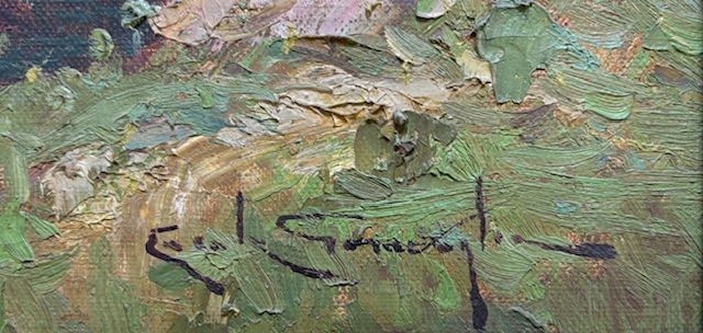 Artwork by Ercole Garavaglia, PAESAGGIO MONTANO CON PASTORELLO, Made of oil on canvas