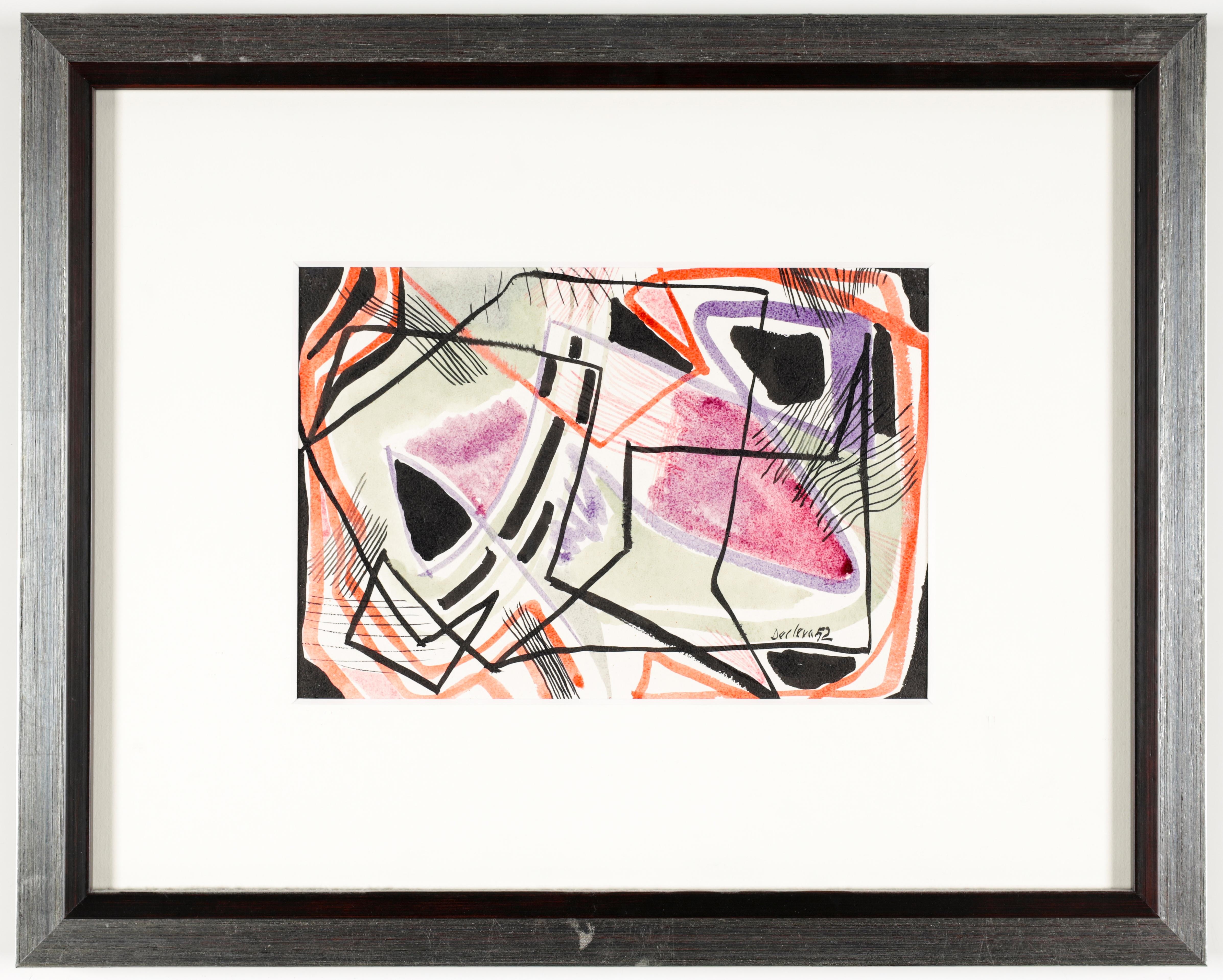 Artwork by Mario Decleva, (Lussingrande 1930-1979 Wien) Ohne Titel, Made of Mischtechnik auf Papier