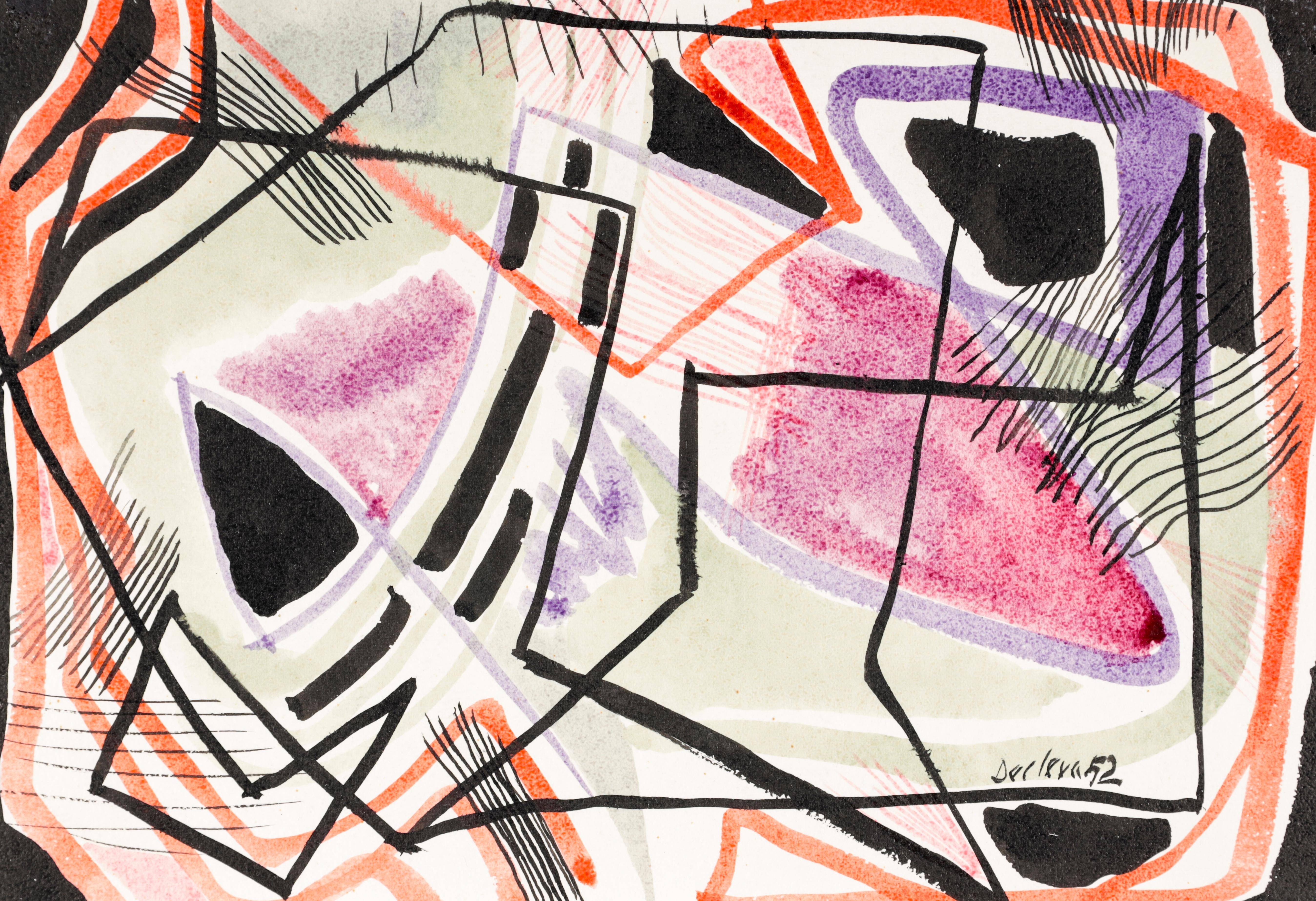 Artwork by Mario Decleva, (Lussingrande 1930-1979 Wien) Ohne Titel, Made of Mischtechnik auf Papier