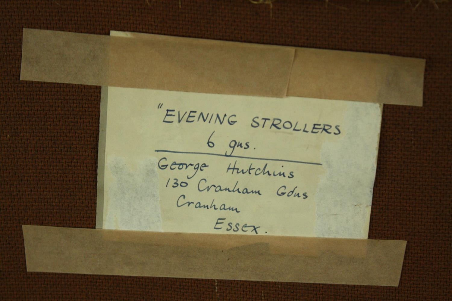 Artwork by George Hutchins, Evening Strollers, Made of oil on board