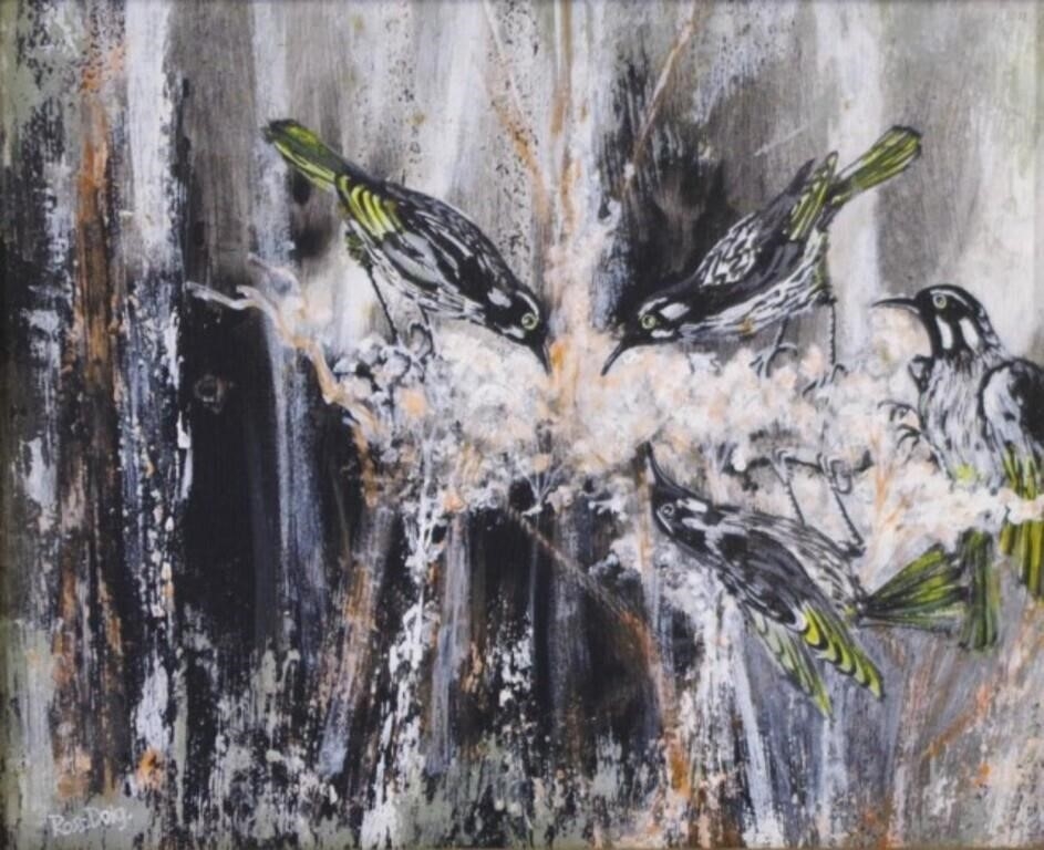 Artwork by Ross Doig, Birds, Made of oil on board