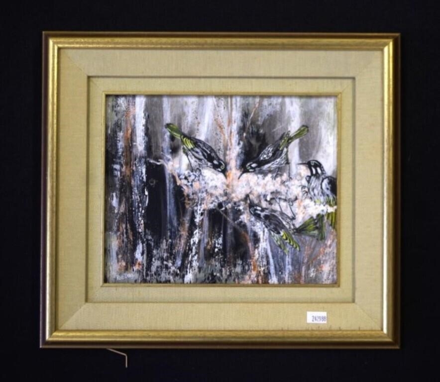 Artwork by Ross Doig, Birds, Made of oil on board