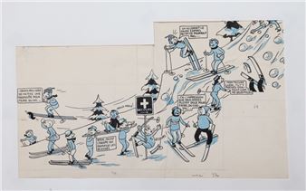 Skiing  24 x 41 cm on view - Grum