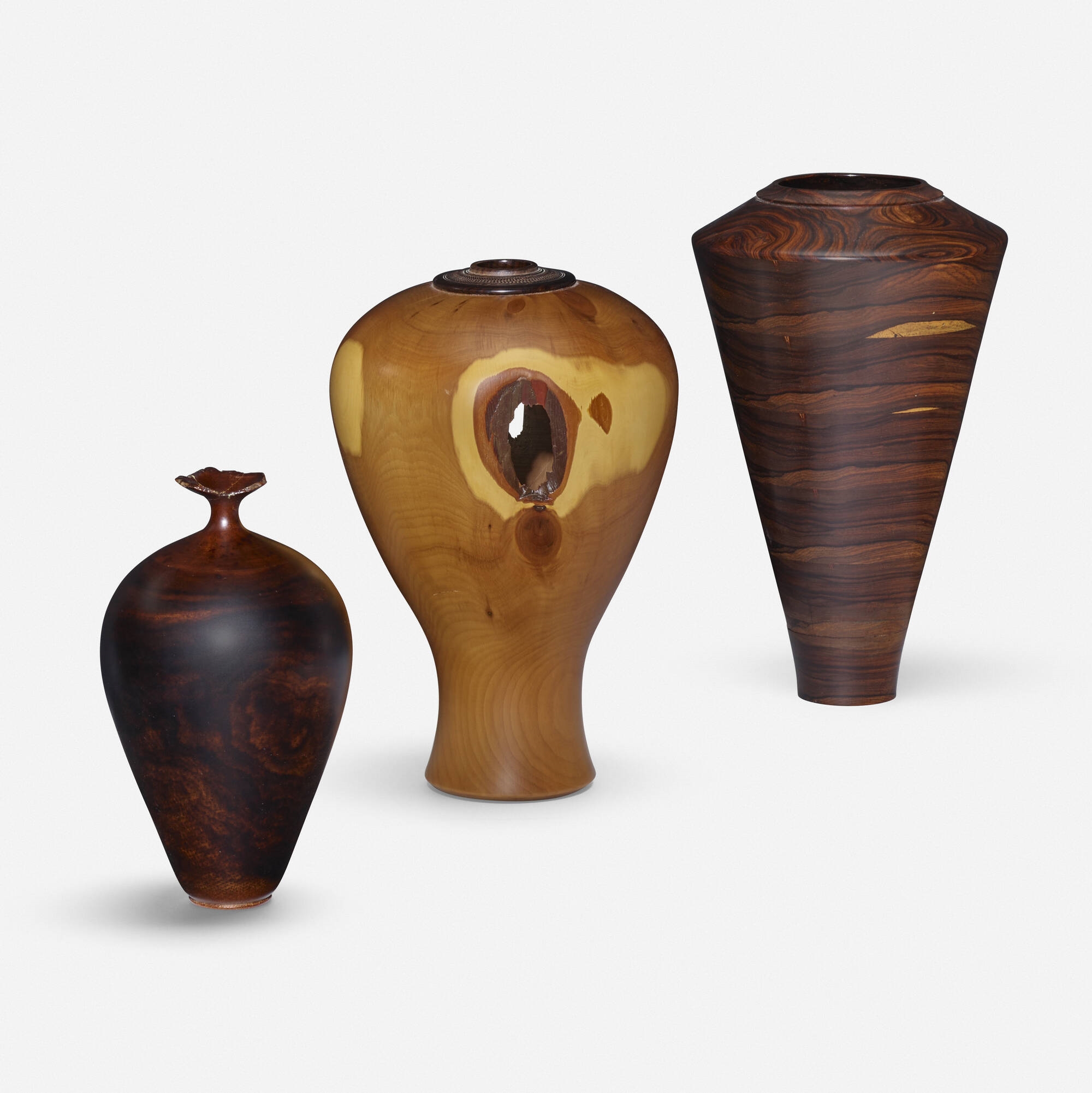 Artwork by Dennis Stewart, Collection of six works, Made of rosewood oil