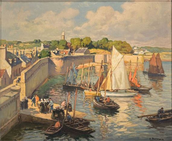 CPA AK H. BARNOIN Fin d'orage en Bretagne Salon de Paris AU BON MARCHÉ