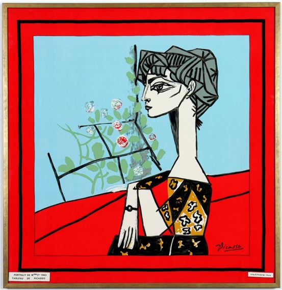 AFTER PABLO PICASSO Portrait of Mme Z Rare print on silk Ref