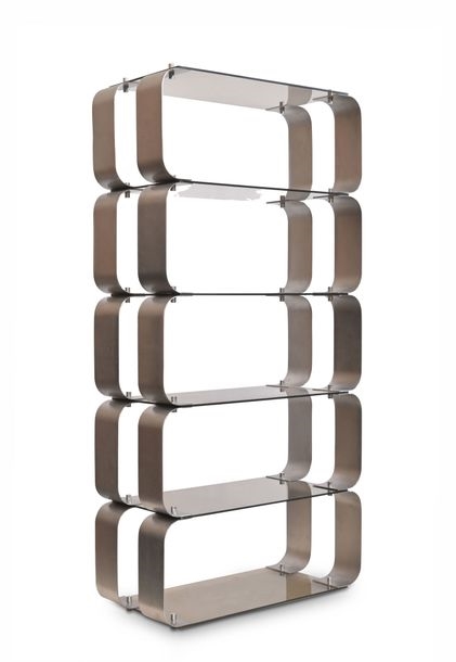 Donald Singer | 5 glass and frosted steel shelves (Circa 1970) | MutualArt