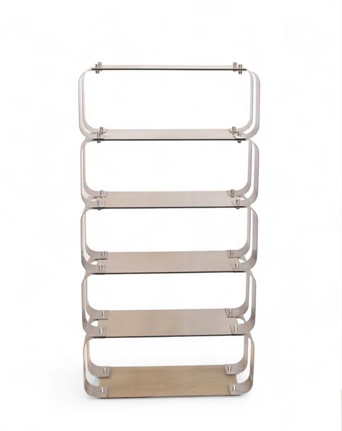 Donald Singer | 5 glass and frosted steel shelves (Circa 1970) | MutualArt